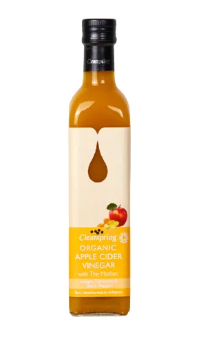 Clearspring Vinaigre de Cidre Gingembre Curcuma Poivre Noir