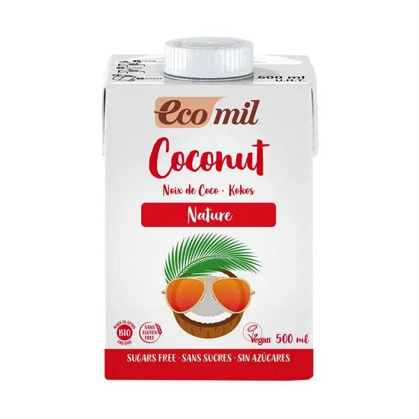 EcoMil Boisson de Coco sans Sucre 500 ml