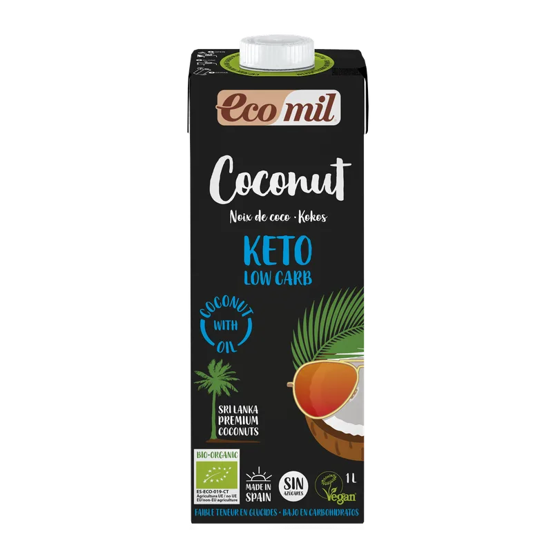 EcoMil Boisson de Coco Keto 1 L