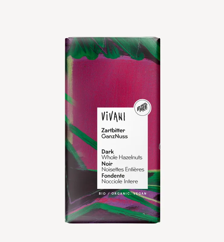Vivani Tablette de Chocolat Noir avec Noisettes Entieres 100 g