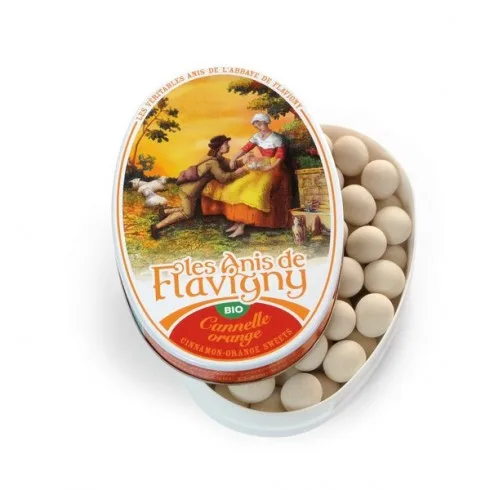 Les Anis de Flavigny Boite de Bonbons A la Cannelle Orange