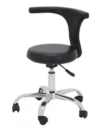 Tabouret pneumatique avec dossier et repose pied Inox L8073