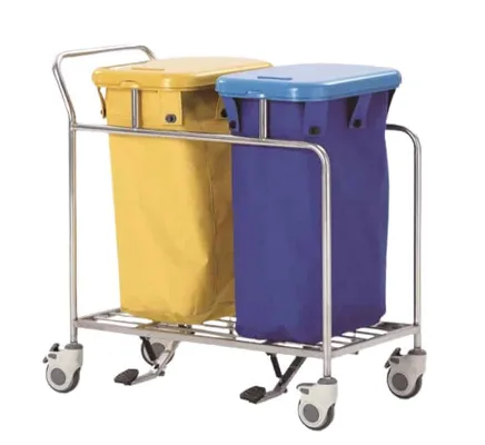 Chariot a linge à 2 bacs inox L8125