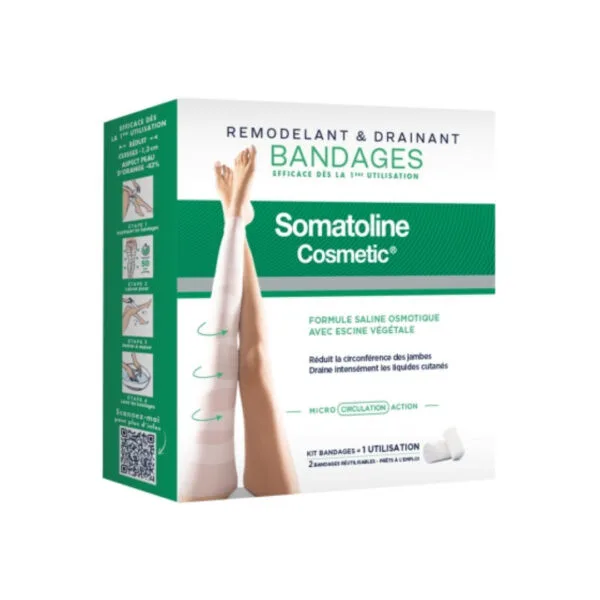 Somatoline Bandages Réutilisable Remodelant Drainant Kit X2