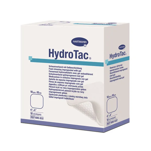 Hartmann HydroTac Pans hydrocellulaire 10 x 10 cm 10U