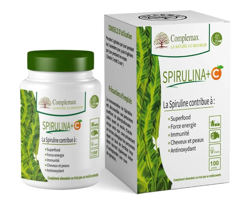 Complemax Spiruline + Vitamine C 400 mg 100 gelules