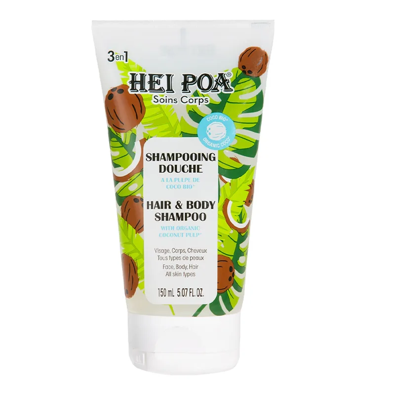 Hei Poa shampooing douche a la pulpe de coco bio visage,corps,cheveux 150 ml