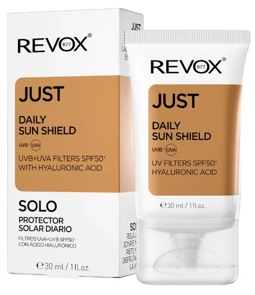 Revox B77 Just Ecran Solaire Quotidien SPF 50+ avec Acide Hyaluronique, 30 ml