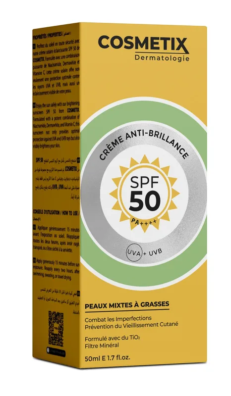Cosmetix Dermatologie Soin 2X1 Anti-Brillance SPF50 50 ml