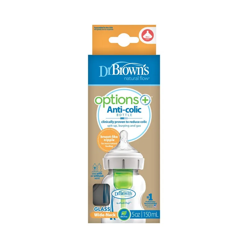 Dr Brown’s Biberon cole large en verre 150 ml SB51700