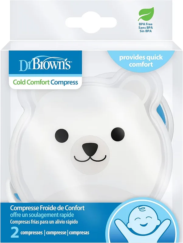 Dr Brown’s Compresse Froide Confort 2 Compresses Ours Polaire et Baleine