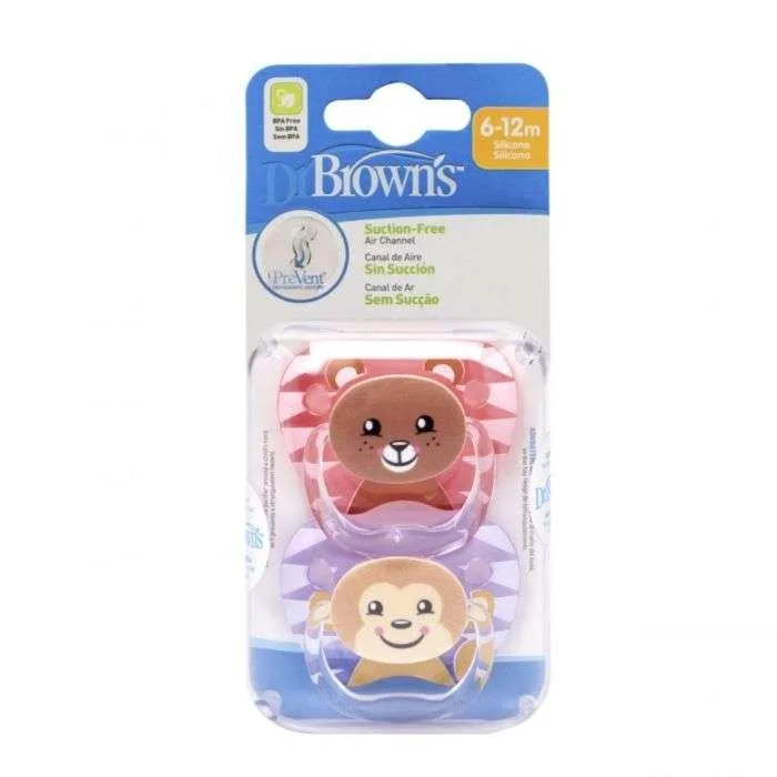 Dr Brown’s Sucette Prevent 6-18 Mois Pack de 2