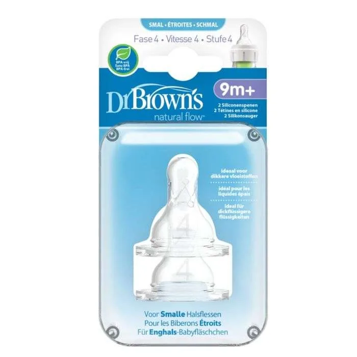 Dr Brown’s Tetine Cole Etroit Niveau 4 9MOIS+ Pack de 2