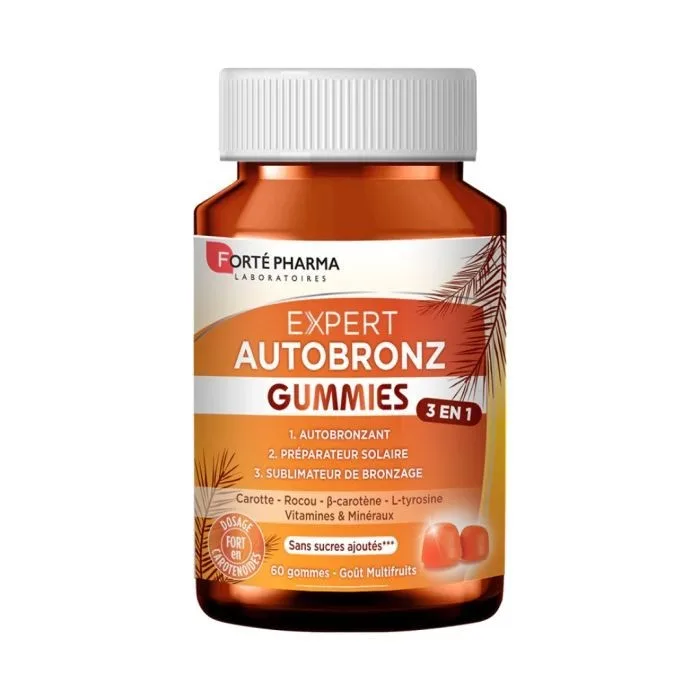 Forte Pharma Expert Autobronz Gummies 3 en 1 Gout Multifruits 60 Gommes