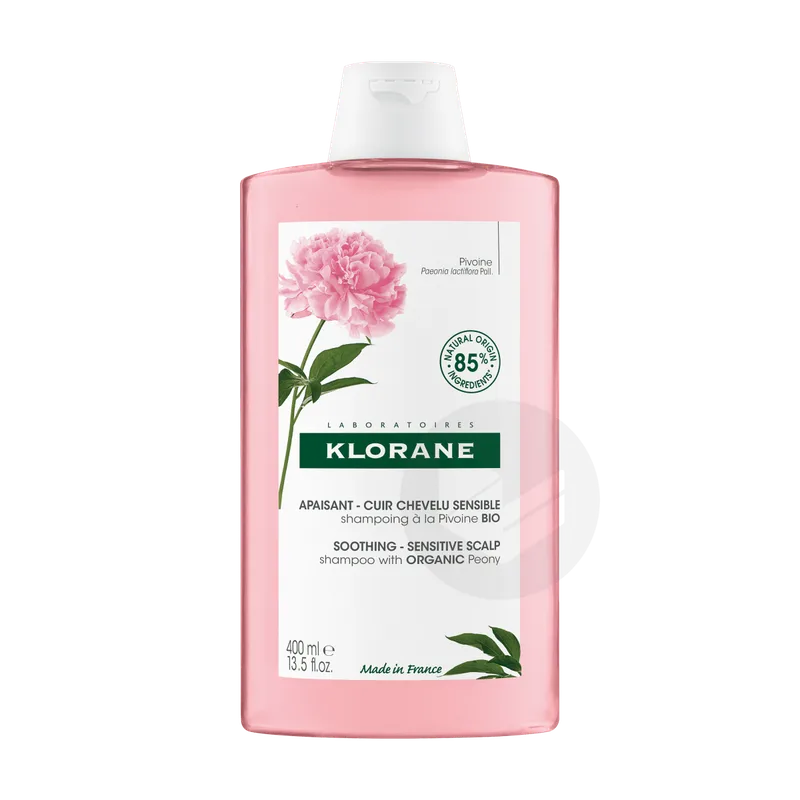 Klorane Shampoing Apaisant A la Pivoine Cuir Chevelu Sensible 400 ml