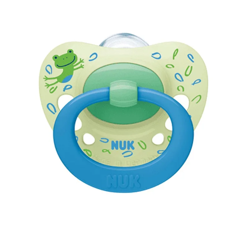 NUK Sucette en Silicone Signature 6-18 mois Grenouille vert