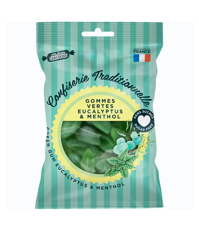 Ma petite confiserie Gommes Vertes Eucalyptus Mentol sans sucres 100 g