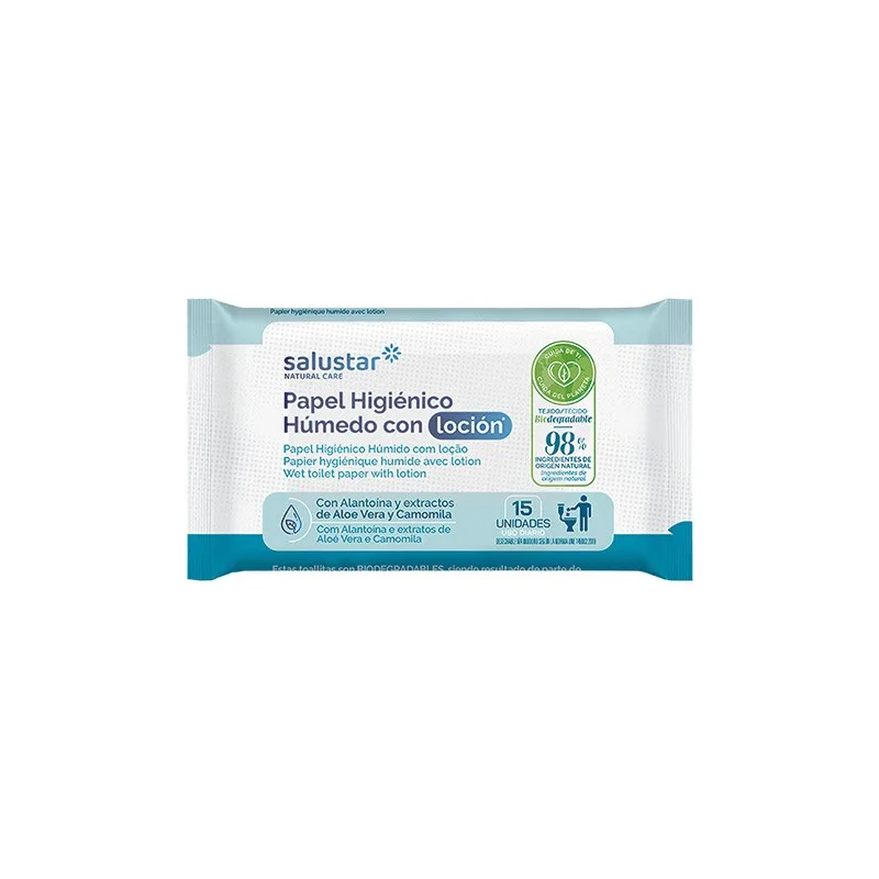 Salustar Lingettes Papier Toilette Humide 15 Unites