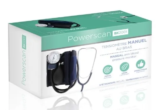 Powerscan Tensiomètre manuel au bras BK2001 +stethoscope