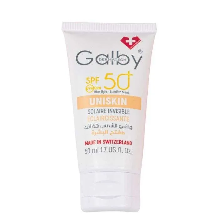 Galby Uniskin Creme Solaire Invisible Eclaircissante SPF50+ 50 ml