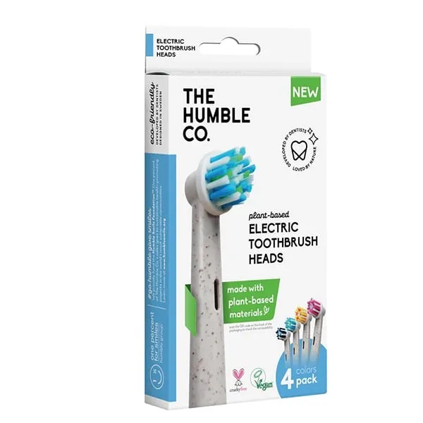 The Humble Tete de Brosse à Dents Écologique à Base de Plantes Compatible Orale B / Pack de 4