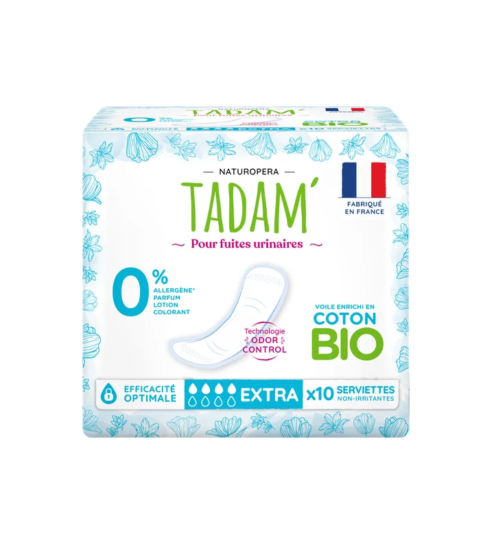 Tadam'' Serviettes Ecologiques Fuites Urinaires Extra 10U