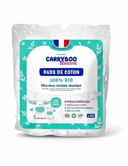 Carryboo Pads Rectangles de Coton 150U