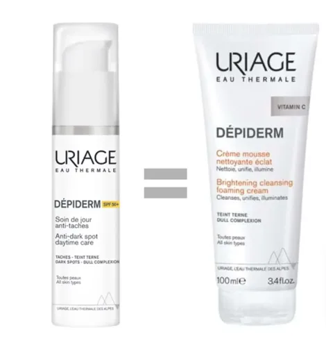 Uriage Depiderm Spf 50 30 ml + Mousse Nettoyante 100 ml Offert