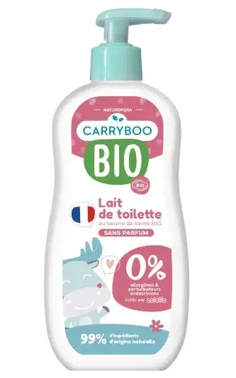 Carryboo Lait de Toilette Doux Beurre de Karite Ss Parfum 500 ml