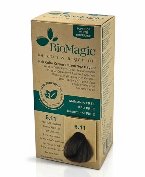 Biomagic Hair Color Cream Kit 6/11 Intense Ash Dark Blonde