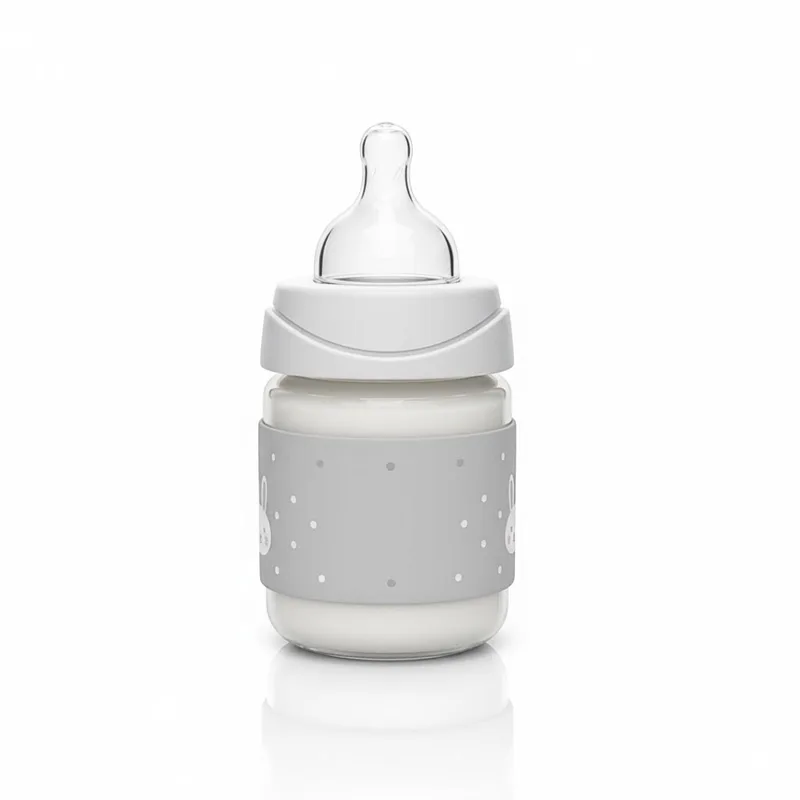 Suavinex Biberon Rabbit avec Tetine Ronde Debit Lent +0M Gris 150 ml