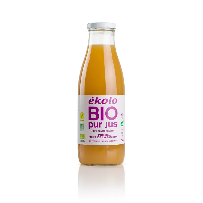 Ekolo BIO Pur Jus de Pomme et Fruits de Passion 750 ml