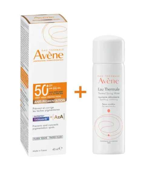Eau Thermale Avène Solaire Anti-Pigmentation Spf50+ 40 ml Achete + Eau Thermale Offerte