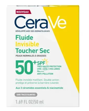 CeraVe Fluide invisible toucher sec SPF50+ 50 ml