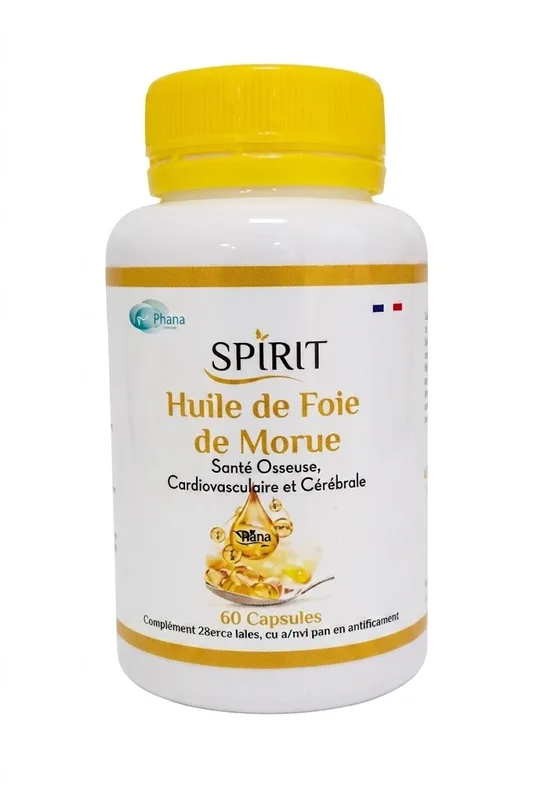 Spirit Huile de Foie de Morue 60 Capsules