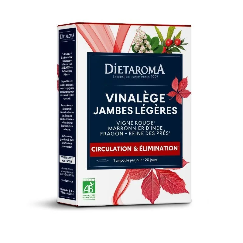 Dietaroma Vinalege Jambes Legeres 20 Ampoules