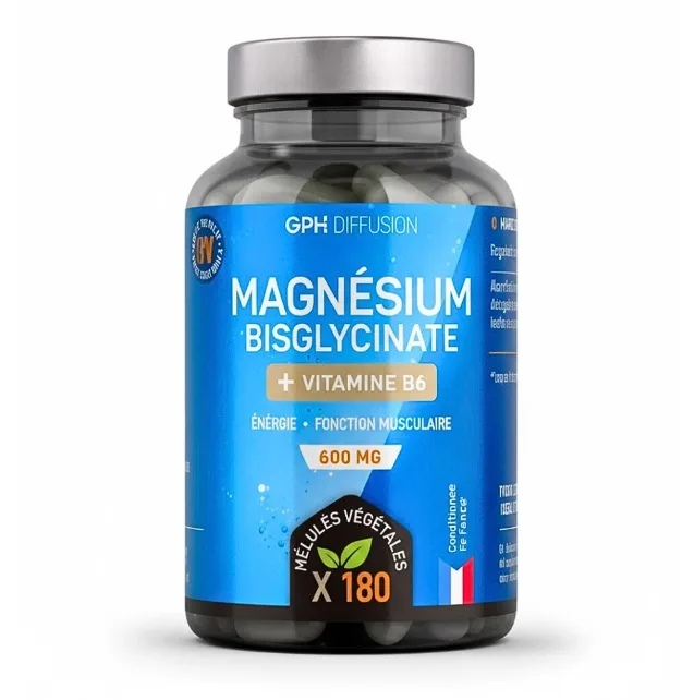 Gph Magnesium Bisglycinate + Vitamine B6 500 mg 180 Gelules
