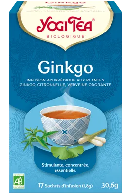 Yogi Tea Ginkgo 17x2g (Ginkgo, gingembre, citronnelle, verveine odorante, basilic)