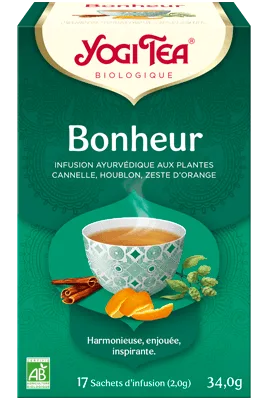 Yogi Tea Bonheur 17x2g (Cannelle, anis, réglisse, cardamome, basilic, lavande, fenugrec)