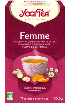 Yogi Tea Femme 17x 2 g (Gingembre, cannelle, zeste d'orange, pissenlit, baies de genièvre, racine d'angélique)