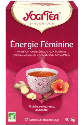 Yogi Tea Energie Féminine 17x 2 g (Hibiscus, réglisse, menthe poivrée, feuilles de framboise, racine d'angélique)