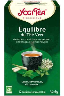 Yogi Tea Equilibre du Thé Vert 17x 2 g (thé vert, fleurs de sureau, citronnelle, kombucha)