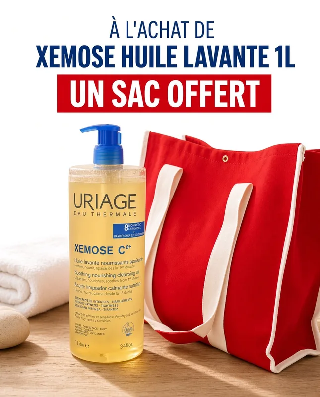 Uriage Xémose Huile Lavante Apaisante 1 L et sac offert