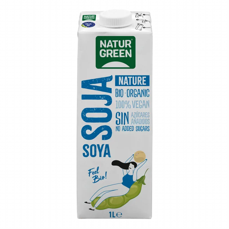 NaturGreen Boisson de Soja Nature sans Sucre 1 L